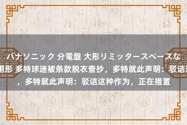パナソニック 分電盤 大形リミッタースペースなし 露出・半埋込両用形 多特球迷被条款脱衣查抄，多特就此声明：驳诘这种作为，正在措置