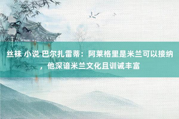 丝袜 小说 巴尔扎雷蒂：阿莱格里是米兰可以接纳，他深谙米兰文化且训诫丰富