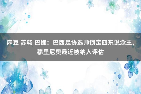 麻豆 苏畅 巴媒:巴西足协选帅锁定四东说念主,穆里尼奥最近被纳入评估